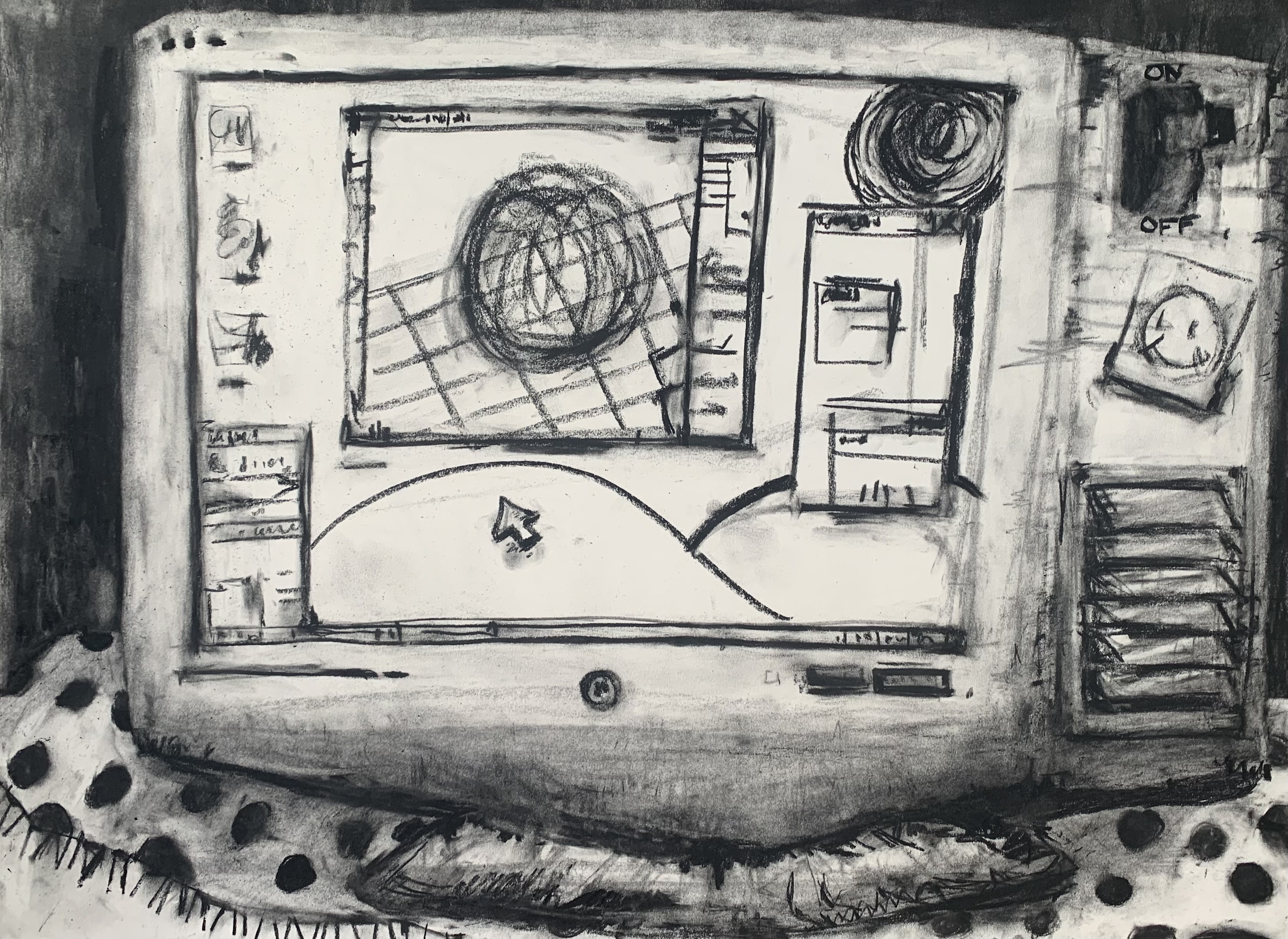 A drawing of a computer, from series today's man