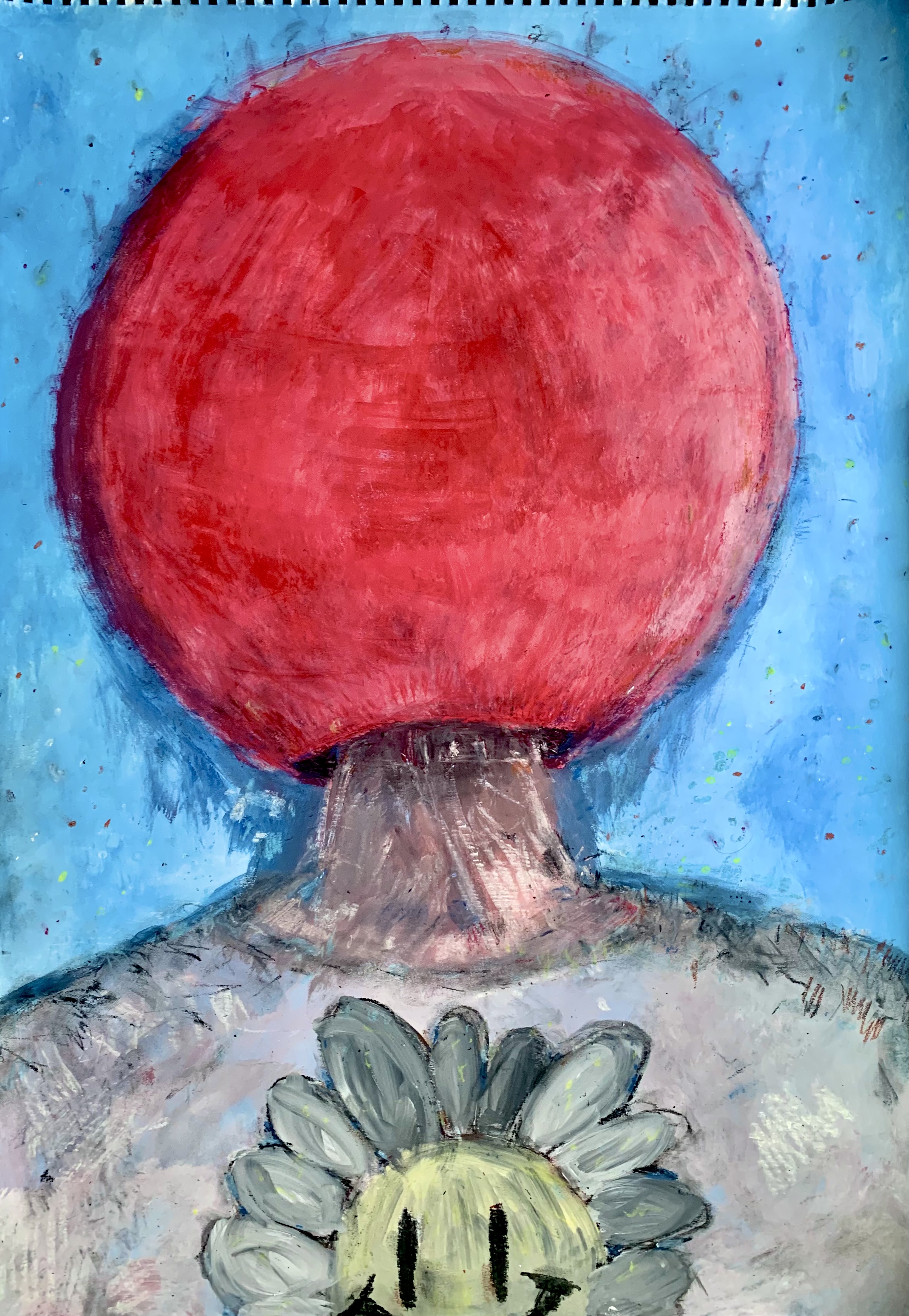 A drawing of myself, mixed media